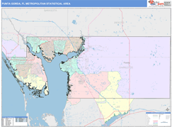 Punta Gorda Metro Area Digital Map Color Cast Style